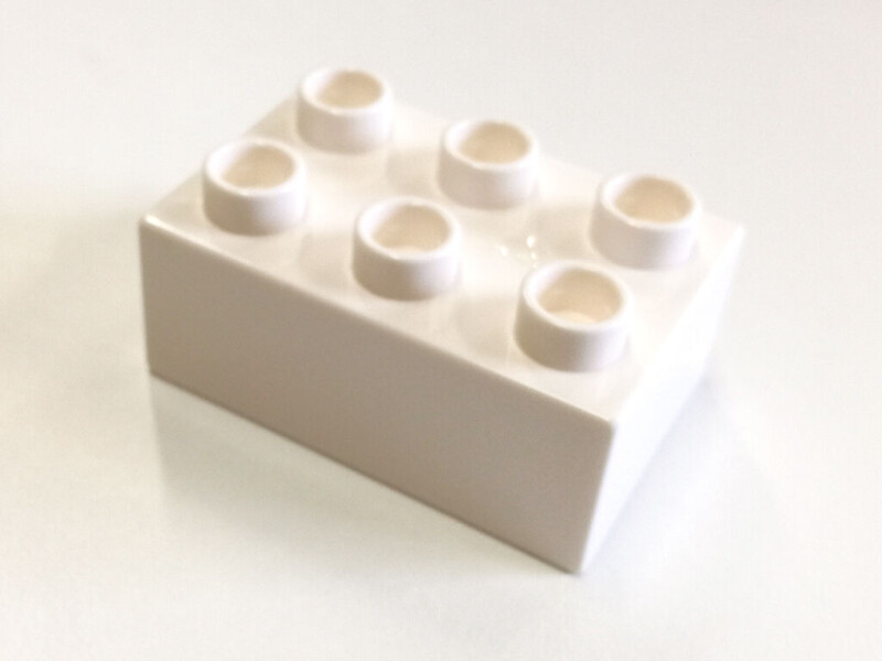 L-W Toys Junior Kostka 3x2 bílá 